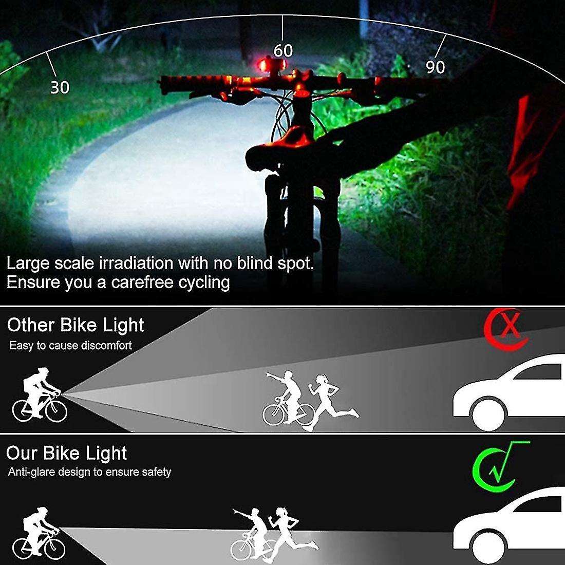 Led Bike Light Set With Bike Computer Rechargeable Bike Lights