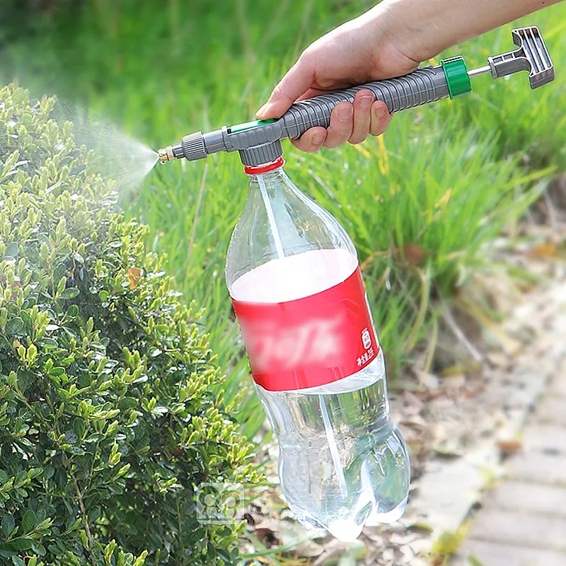 Adjustable Drink Bottle Spray Head Nozzle Garden Watering Tool High Pressure Air Manual Pump Sprayer