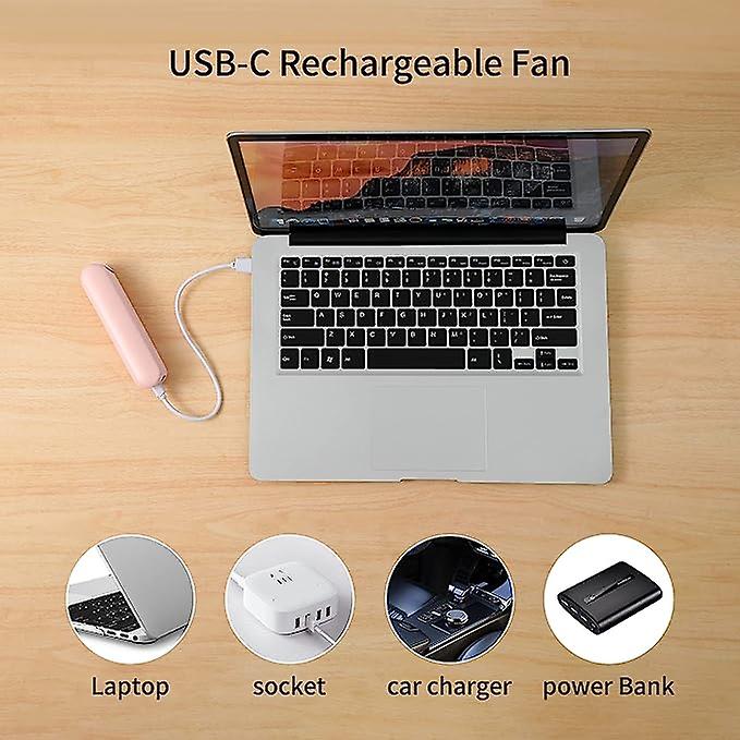 Mini Fan Portable， 2000mah Usb Charging Fan， 3-speed Adjustable， Suitable For Ladies Men Travel Outdoors Pink