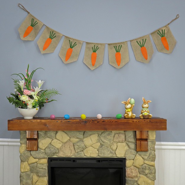 National Tree Company Carrots Hanging Banner Decoration Orange Easter Collection 70 Inches