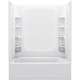 STERLING STORE+ 5 ft. Right-Hand Drain Rectangular Alcove Bathtub with Wall Set and 12-Piece Accessory Set in White 71171720-0-12