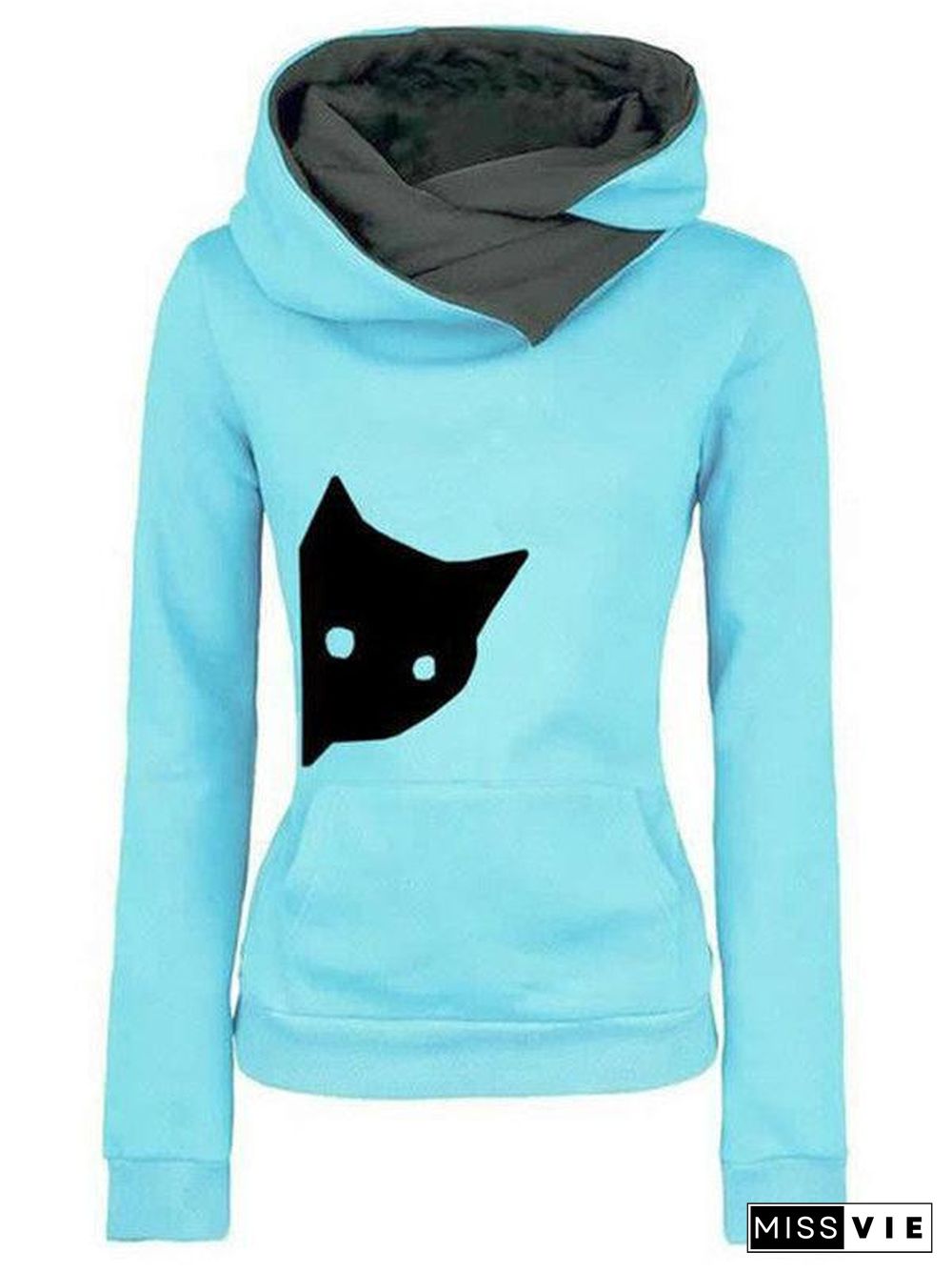 Women Long Sleeve Animal Cat Casual Plus Size Sweatshirts