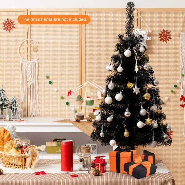 36 Inch Unlit Artificial Christmas Halloween Mini Tree with Plastic Stand