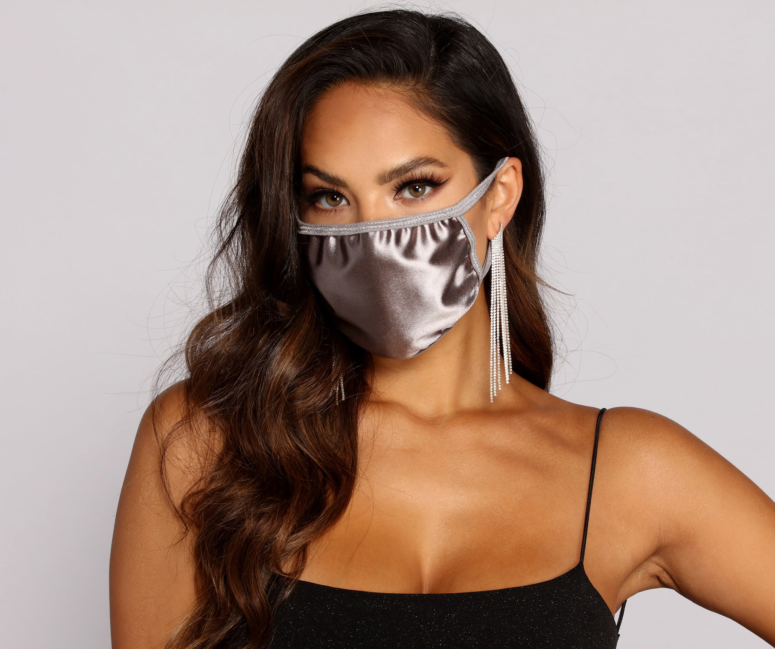 Glam Reusable Satin Face Mask With Earloops