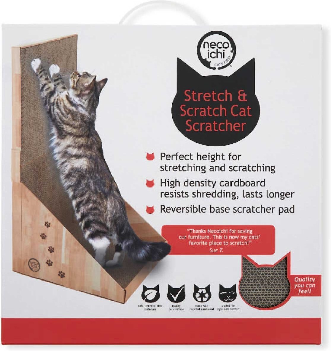 Necoichi Stretch and Scratch Wall Cat Scratcher Toy