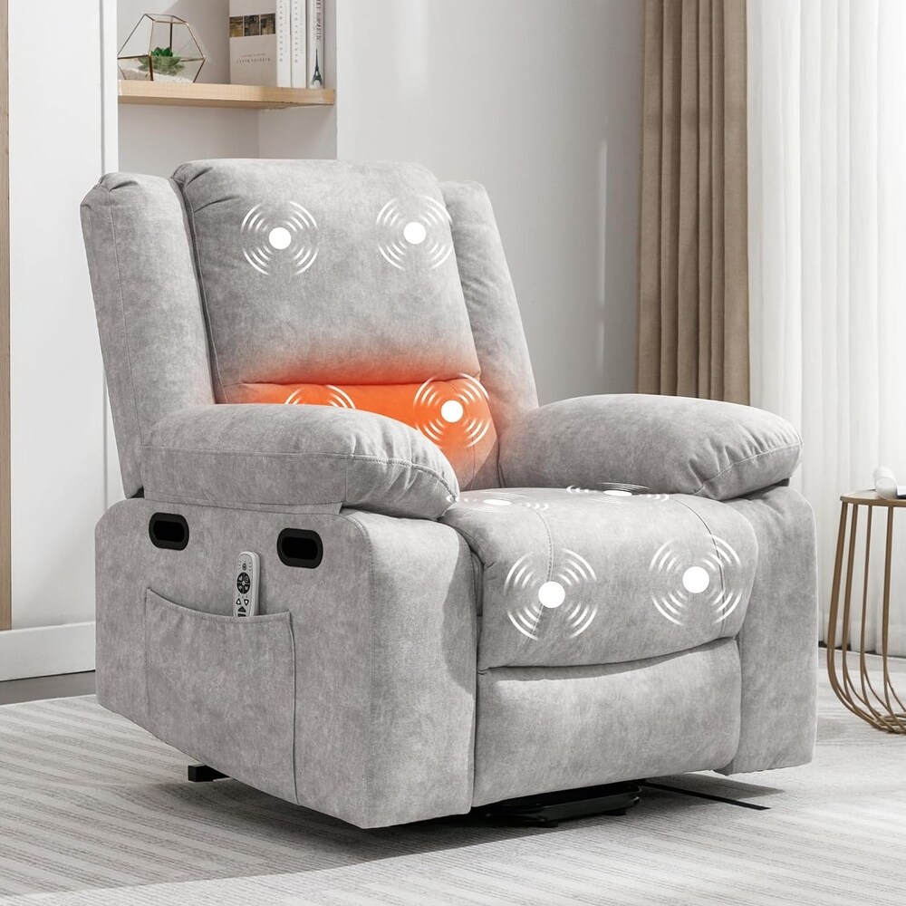 Mixoy Massage Recliner Chair with Heating  Adjustable Functional Chair with USB Port  Foldable Upholstered Sofa