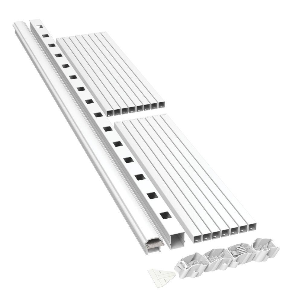 Barrette Outdoor Living Bella Premier Series 8 ft. x 42 in. White Stair Rail Kit with Square Balusters 73053502