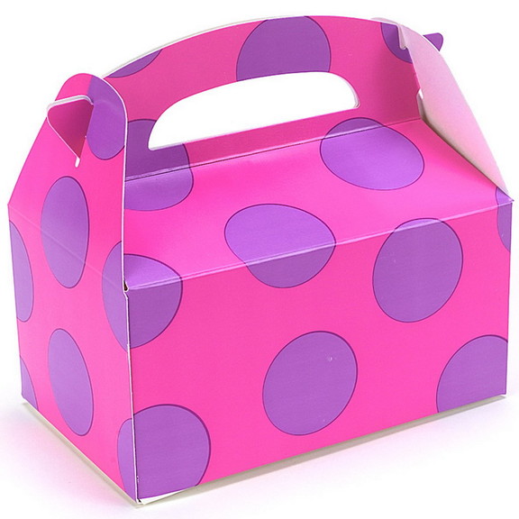 173942 Pink with Purple Dots   Empty Favor Box(1) ...