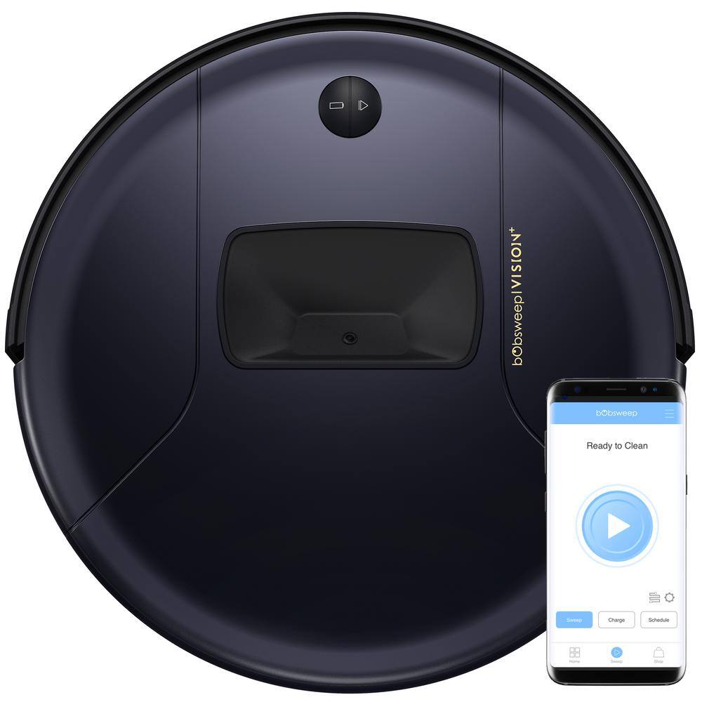 bObsweep PetHair Vision Plus Robotic Vacuum Cleaner and Mop in Blackberry WVP58021