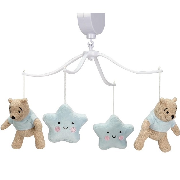 Bedtime Originals Starlight Pooh Musical Baby Crib Mobile Blue Animals