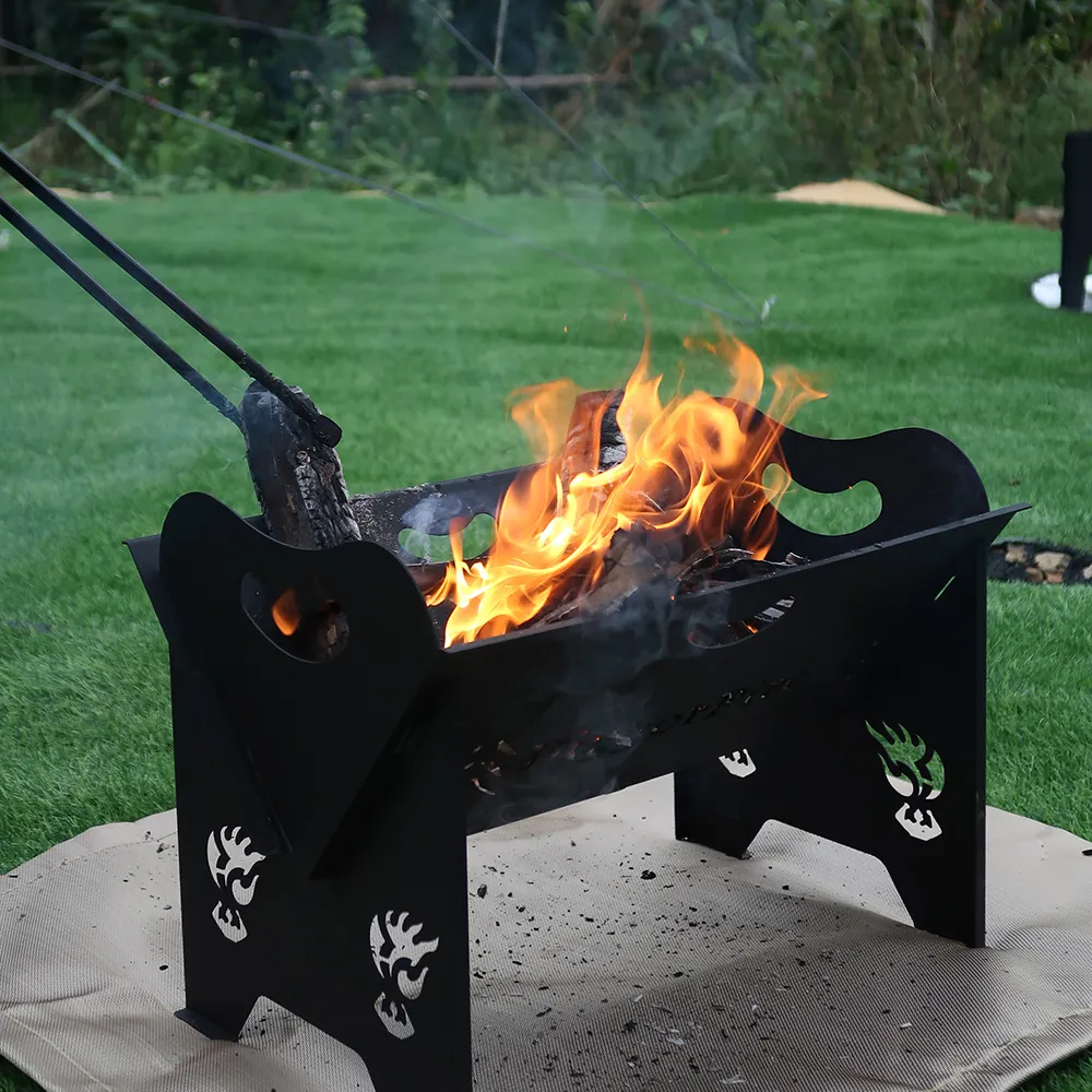 Flat Pack Foldable Firepit Indoor Outdoor Portable Wood Burning Fire Pit