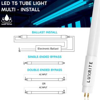 LUXRITE 24-Watt 4 ft. Linear T8 LED Tube Light Bulb 3500K Natural White Type A+B Ballast and Ballast Bypass 3000 Lumens(12-Pack) LR34157-12PK