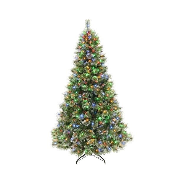 Christopher Knight Home 7.5ft Snow Flocked Pine and Mixed Needles Christmas Tree