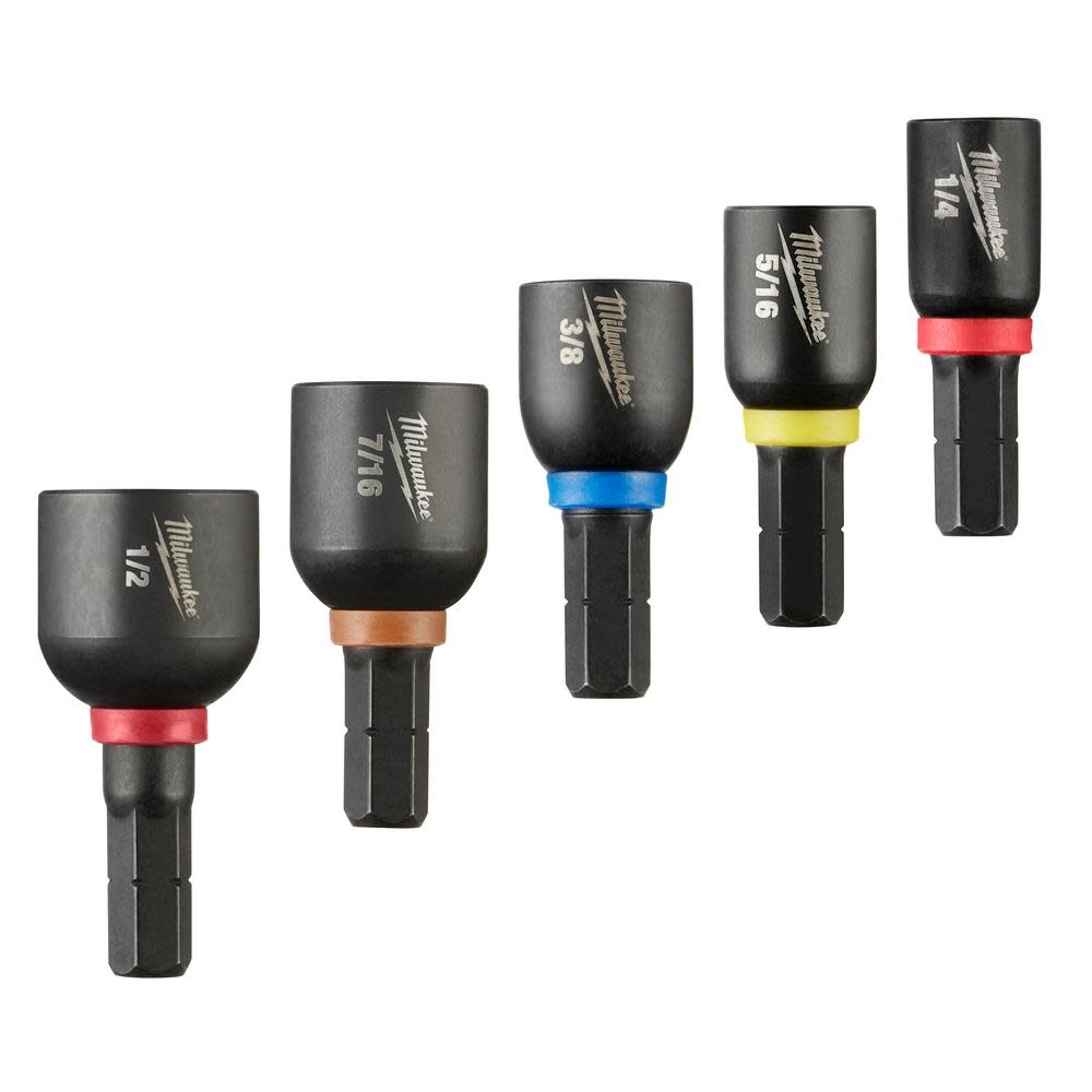 Milwaukee SHOCKWAVE Impact Duty Insert Magnetic Nut Driver Set 5PC 49-66-4563 from Milwaukee