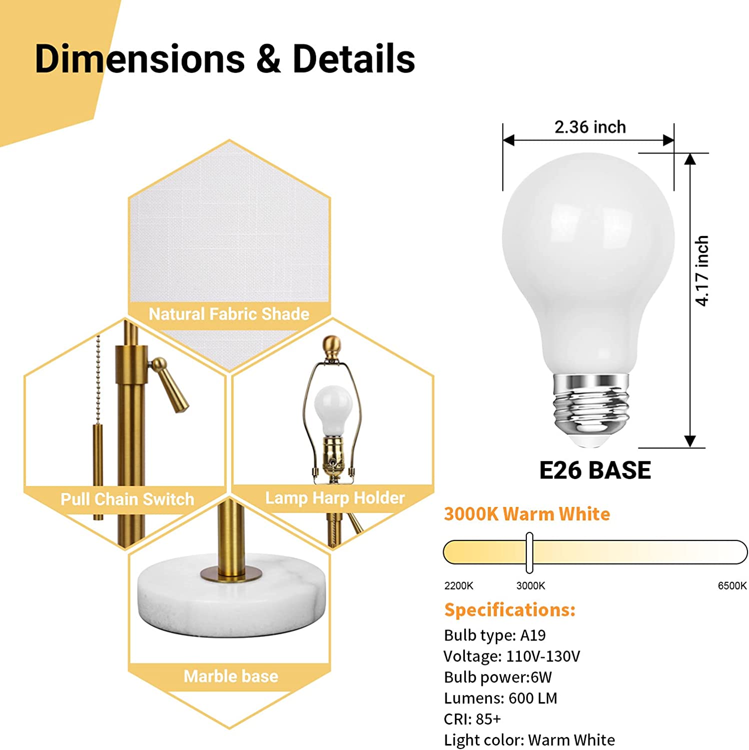 Qingmiao Table Lamp Modern Set of 2, 22