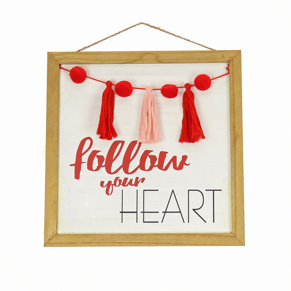 National Tree Company Valentine’s Day Follow Your Heart Wall Decor