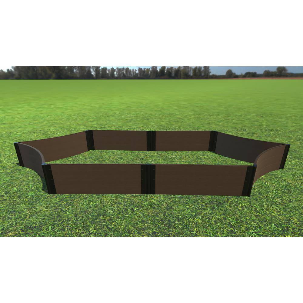 Frame It All 6 ft. x 16 ft. x 16.5 in. Uptown Brown Composite Silver Salver Scalloped Raised Garden Bed - 1 in. Profile 800003068