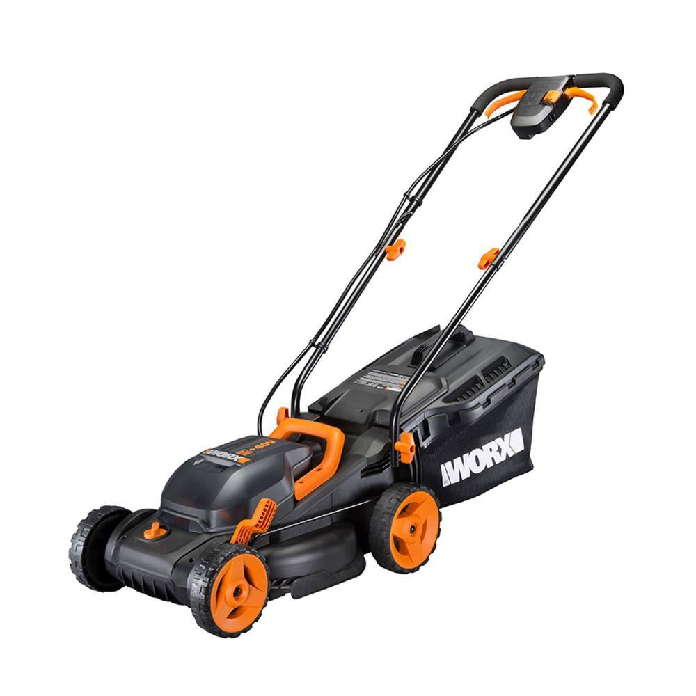 Worx POWER SHARE 40-Volt 14 in. Cordless Battery Walk Behind Mower with Mulching  Intellicut (Battery  Charger Included) WG779