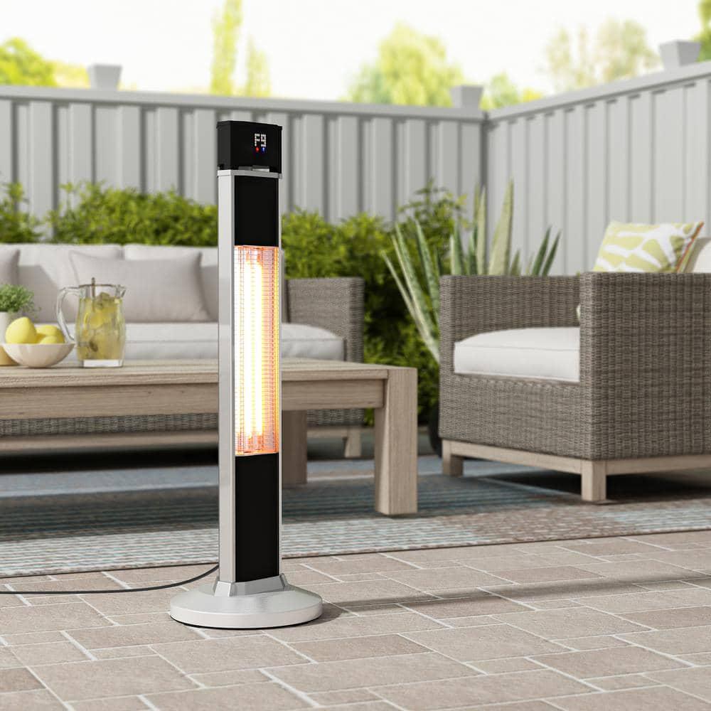 1500Watt Infrared Carbon Tech Electric Freestanding IndoorOutdoor Heater Digital Space Heater with Remote Control