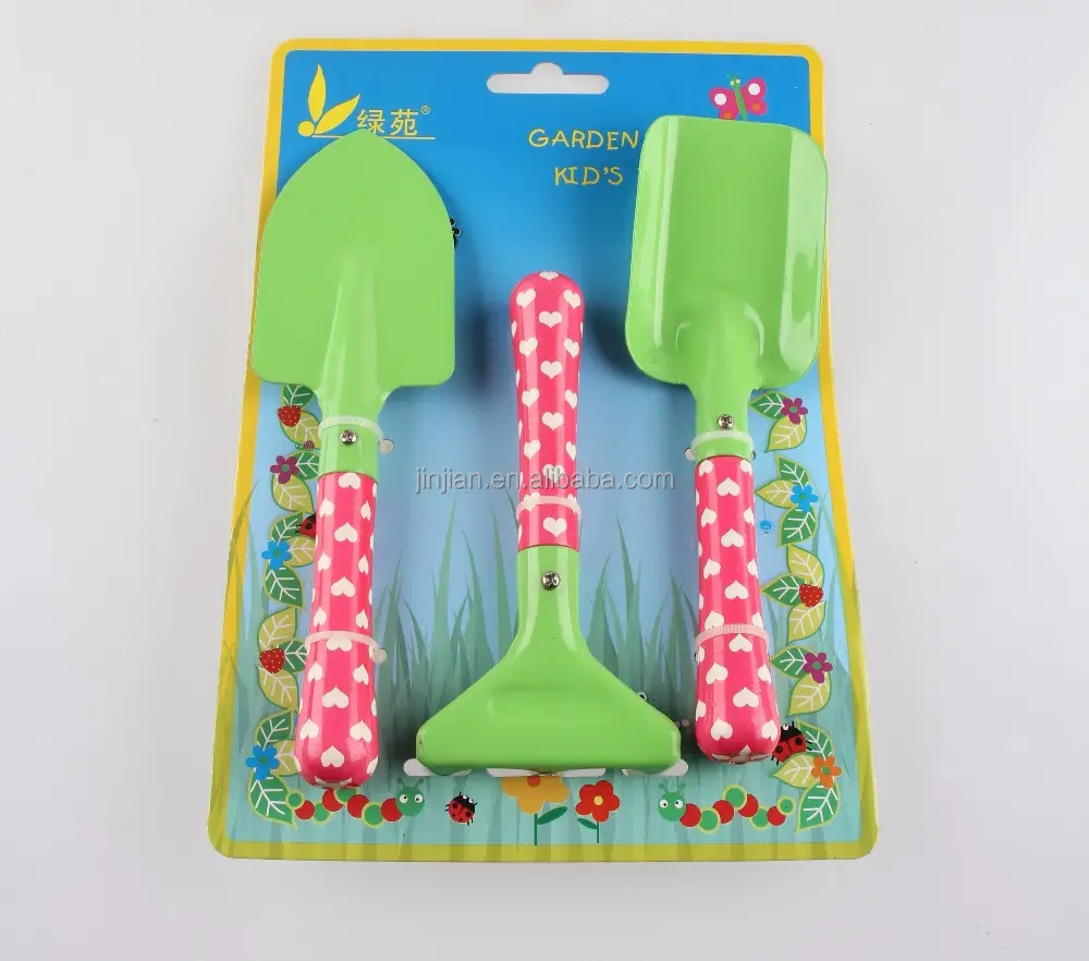 Gardening tools hand weeder tools personalized gardening set 3 piece shovel rack