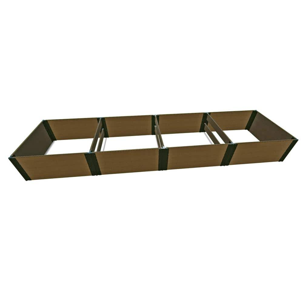 Frame It All 4 ft. x 16 ft. x 22 in. - 1 in. Profile Uptown Brown Composite Tool-Free Raised Garden 300004451