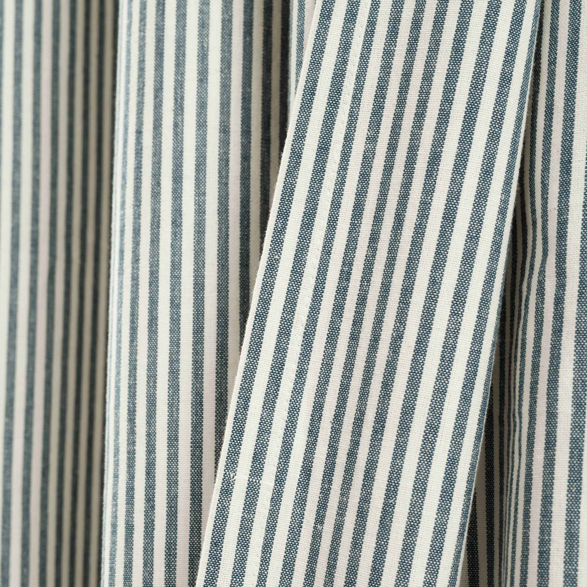 Vintage Stripe Yarn Dyed Cotton Window Curtain Panel Set