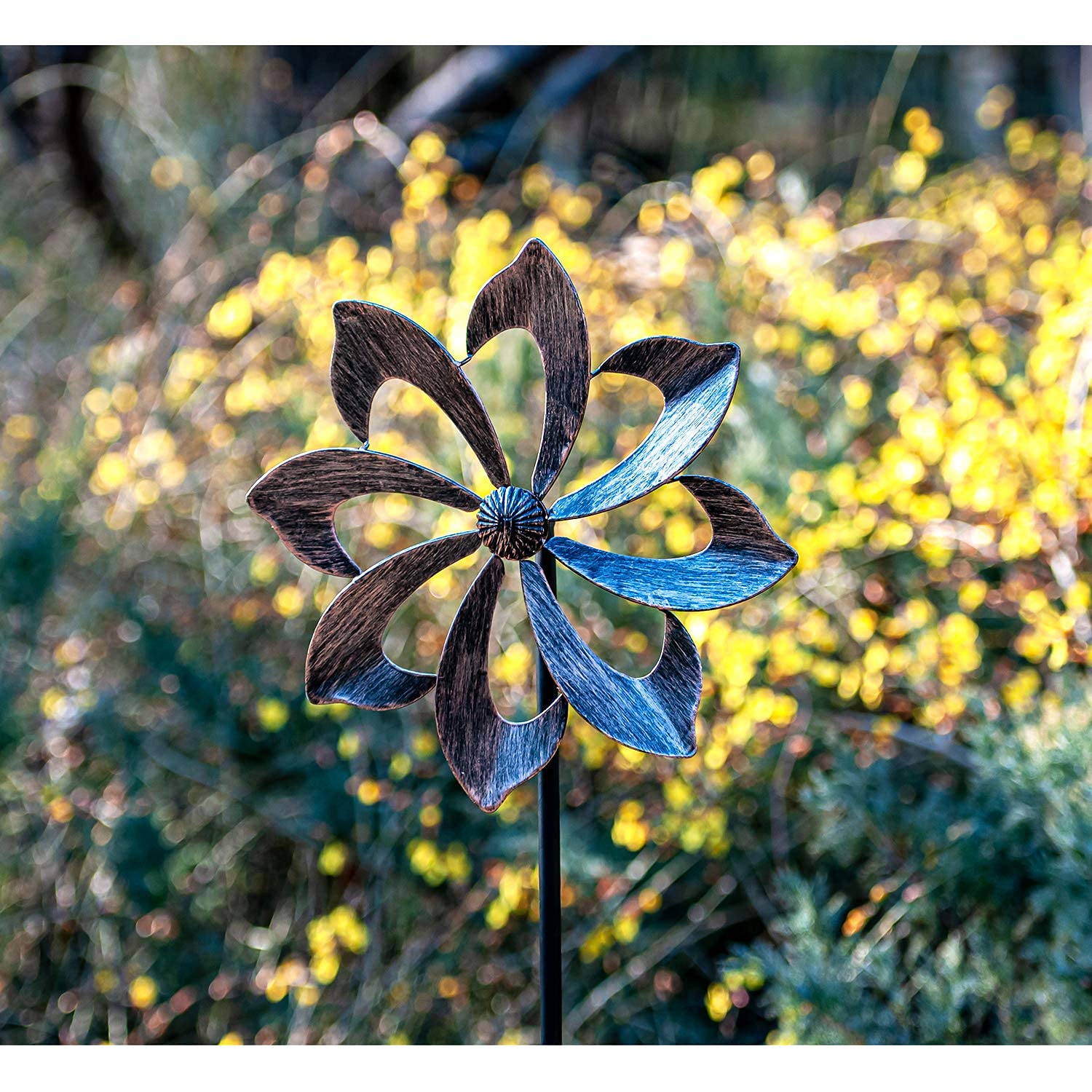 Steady Doggie | Wind Spinner Dahlia 61 in Single Blade Copper Bronze