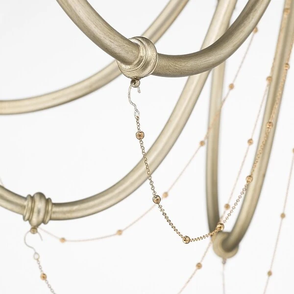 Kamila 8 Light Chandelier - White Gold