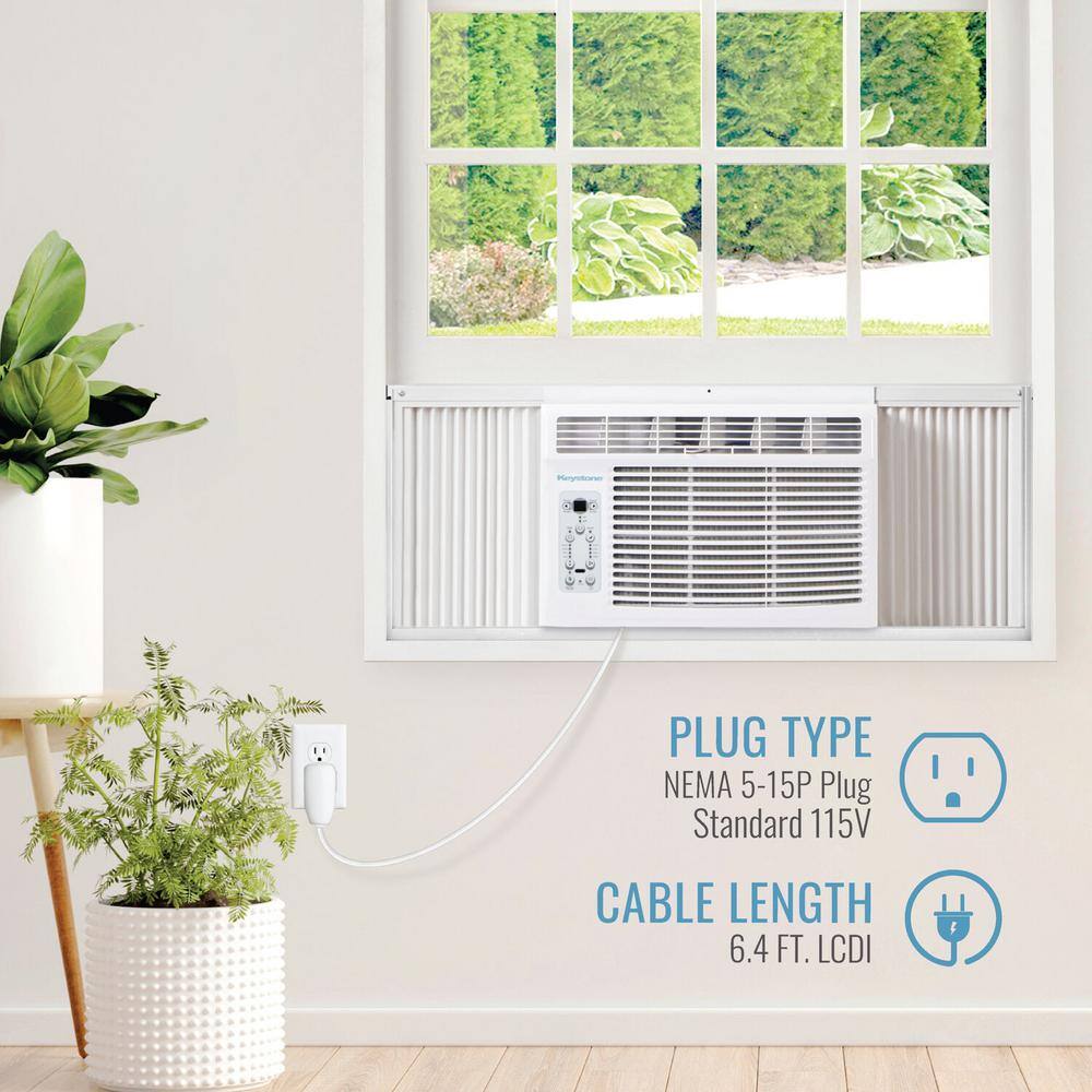 Keystone 5000 BTU Window-Mounted Air Conditioner with Follow Me LCD Remote Control in White KSTAW05BE KSTAW05BE