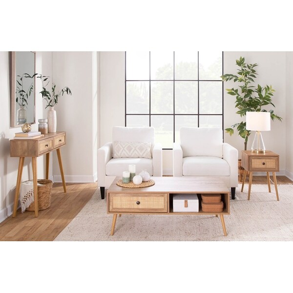 Ailani Coffee Table with Rattan Accent