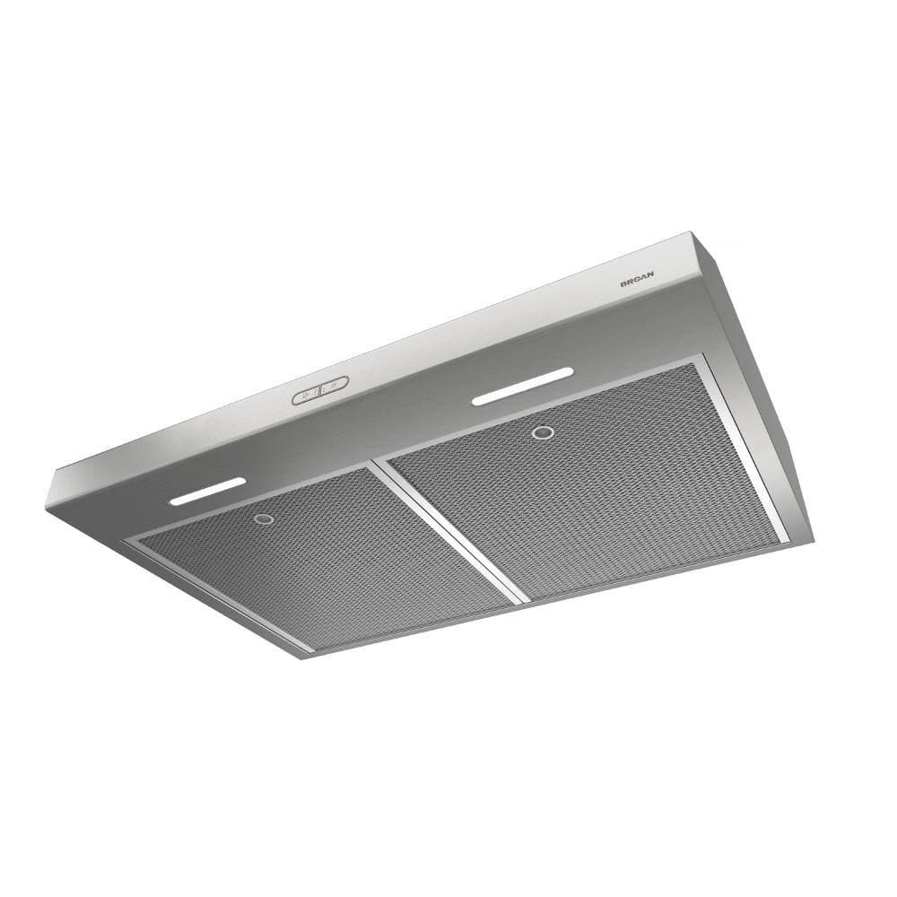 BroanNuTone Glacier Deluxe BCDF1 42 in 375 Max Blower CFM Covertible UnderCabinet Range Hood with Light in Stainless Steel