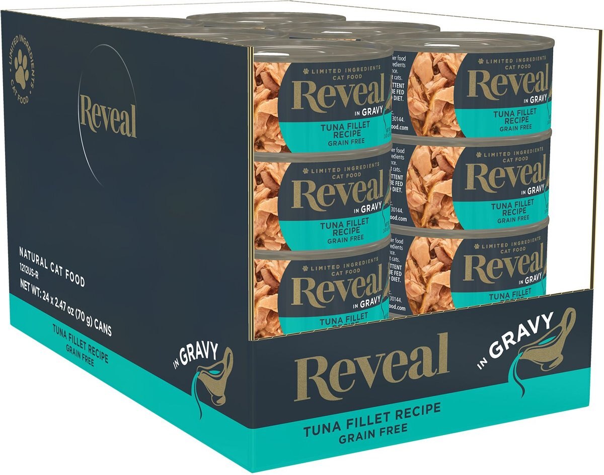 Reveal Natural Grain-Free Tuna in Gravy Flavored Wet Cat Food， 2.47-oz can， case of 24