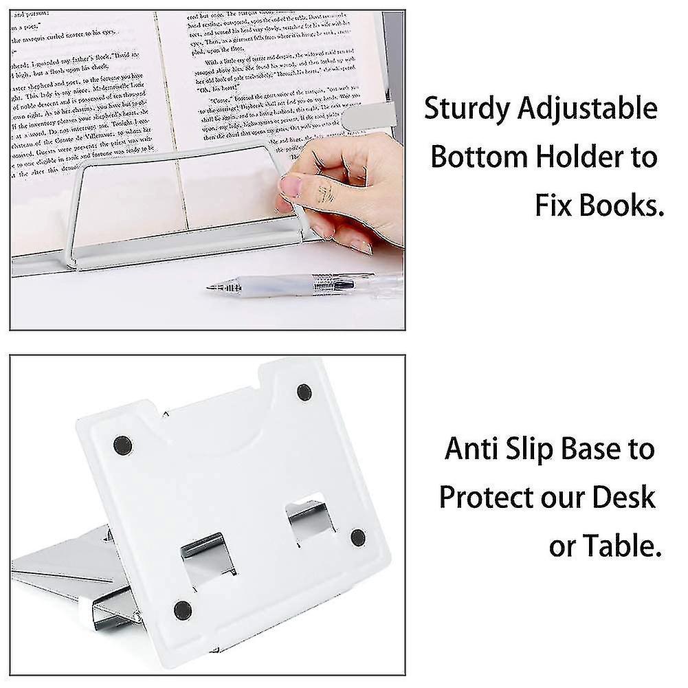 Multi-function Metal Book Stand Portable Adjustable Reading Rest Holder Anti-slip Stable Bookend Cookbook