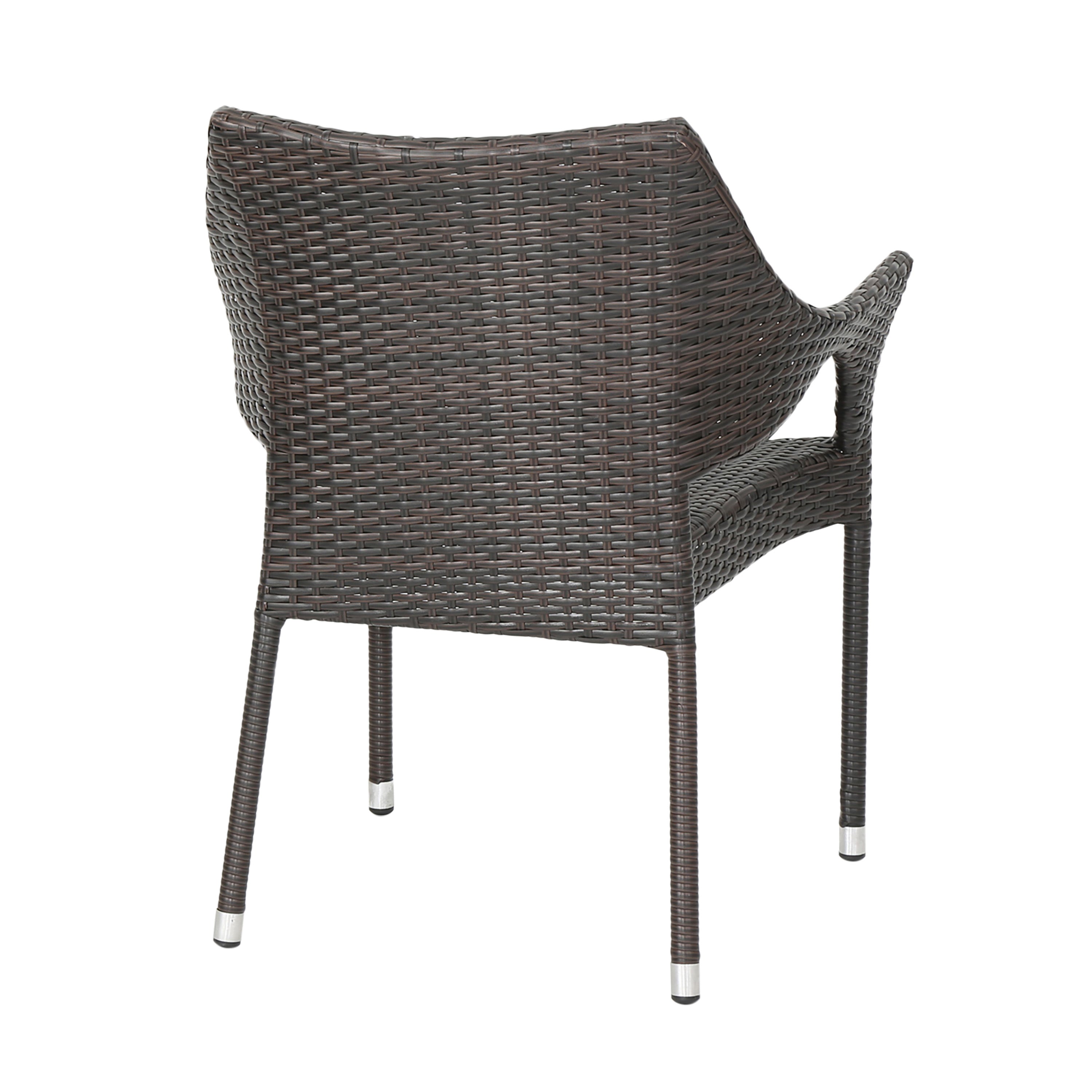 Miranda Outdoor Mix Mocha Wicker Stacking Dining Chairs (Set of 4)