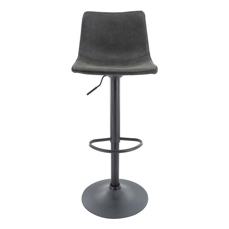 LeisureMod Tilbury Modern Adjustable Bar Stool With Footrest and 360-Degree Swivel Set of 2