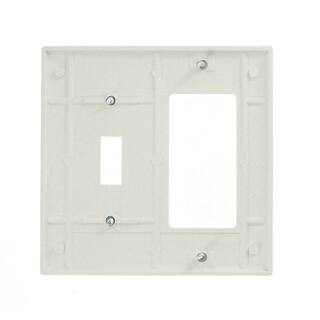 Leviton White 2-Gang 1-Toggle1-DecoratorRocker Wall Plate (1-Pack) R52-80405-00W