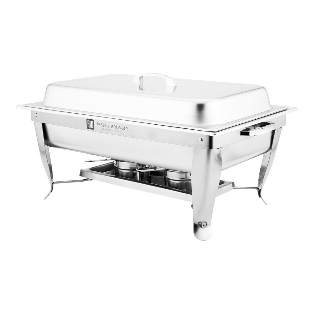 Met Lux 9 qt Rectangle Stainless Steel Full Size Chafer Set - Folding - 1 Count Box