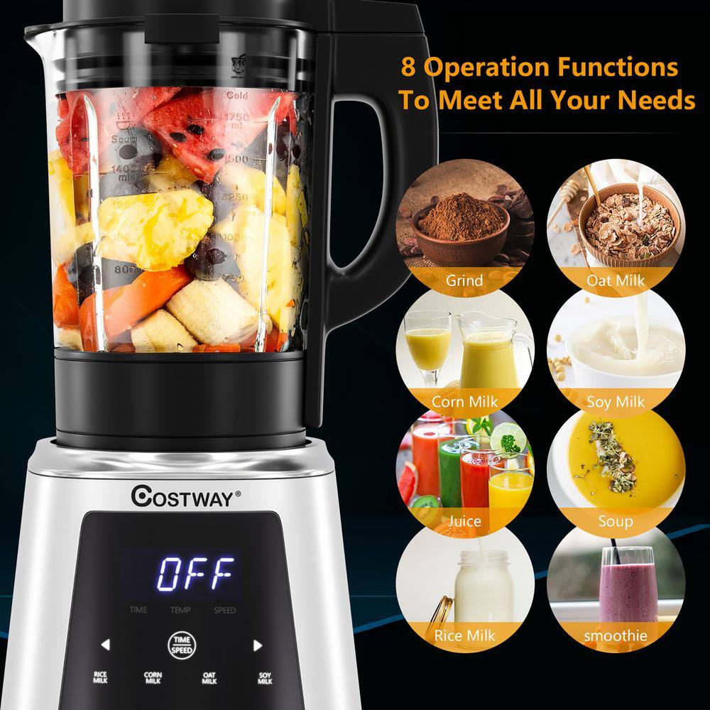 Costway 59 oz. Silver 10-Speed Professional Countertop Blender EP24954US