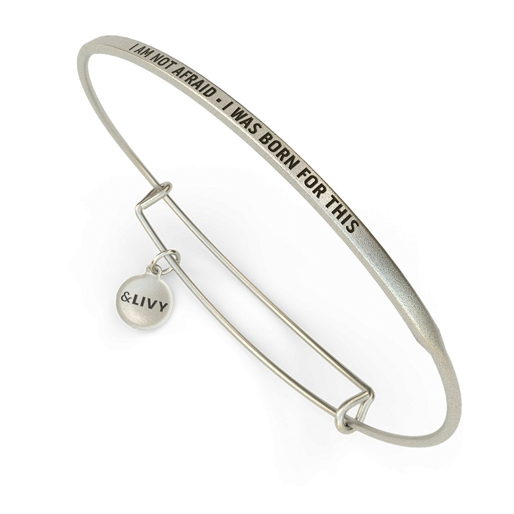 &Livy  Posy Wire Bracelet - I Am Not Afraid I Was Born For This