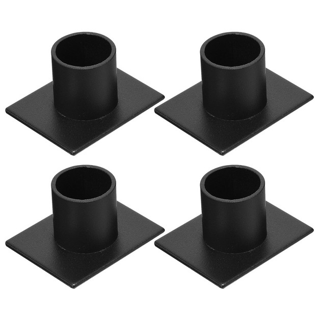 Unique Bargains Decor Party Taper Candle Holders Square Iron Candlestick Black