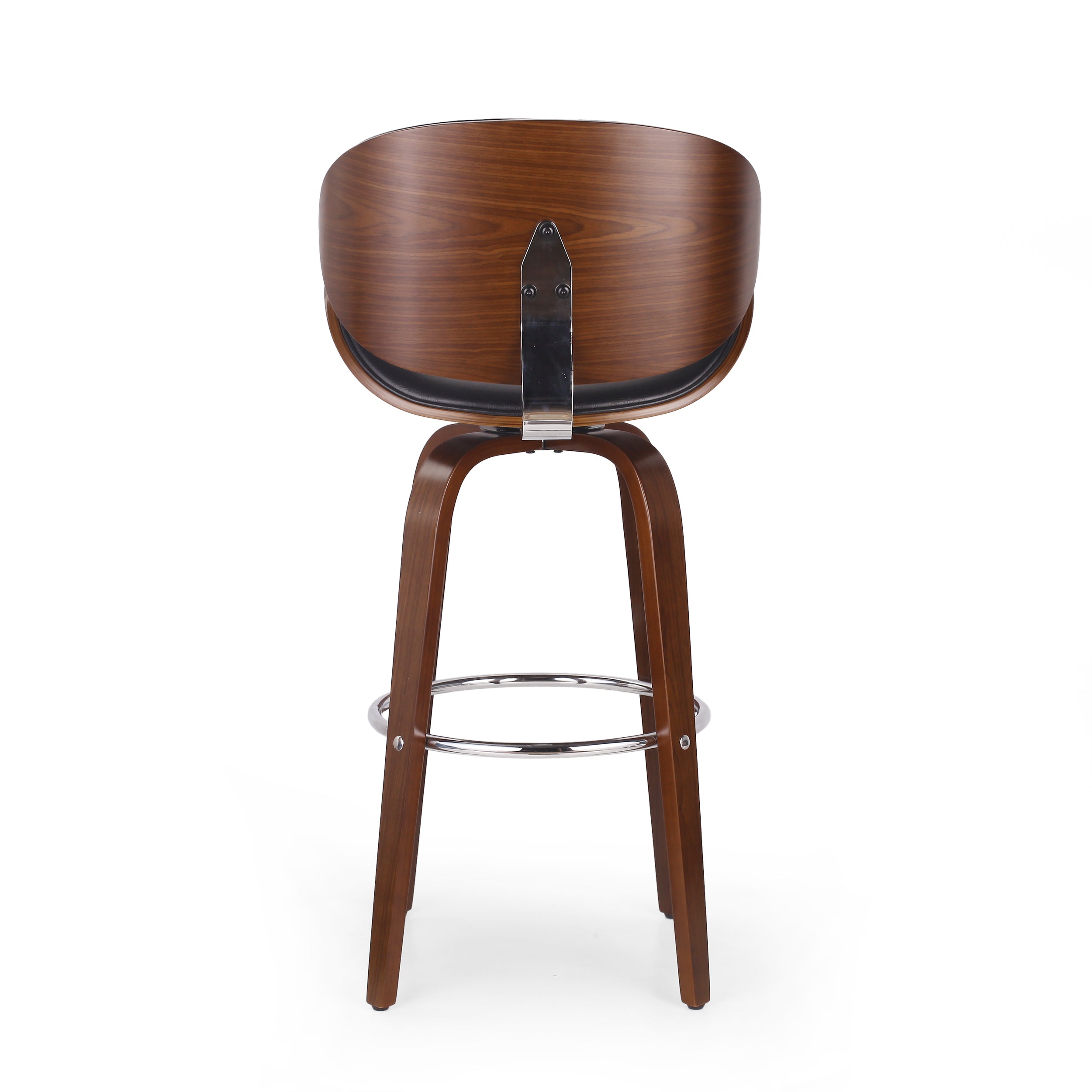 Candler Mid-Century Modern Upholstered Swivel Barstool