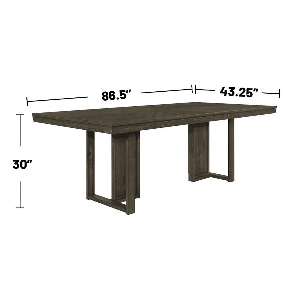 Rectangular Wooden Dining Table in Dark Grey