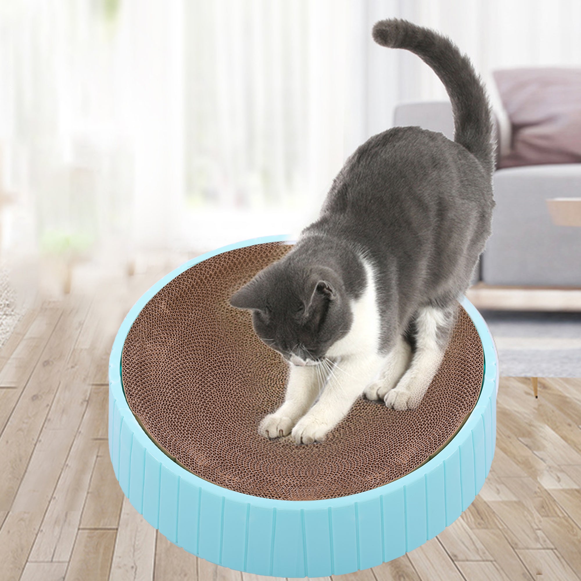 PUMYPOREITY Cat Scratcher Cardboard， Cat Scratching Post， Kitty Scratching Pad， Cat Scratching Furniture， Durable  Double-Sided Cardboard Cat Scratcher