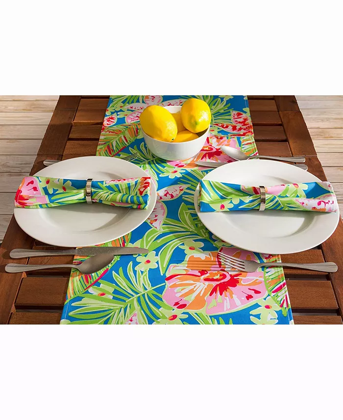 Design Imports Summer Floral Outdoor Table Runner 14 X 72