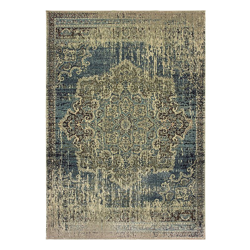 StyleHaven Revere Faded Framed Floral Medallion Rug