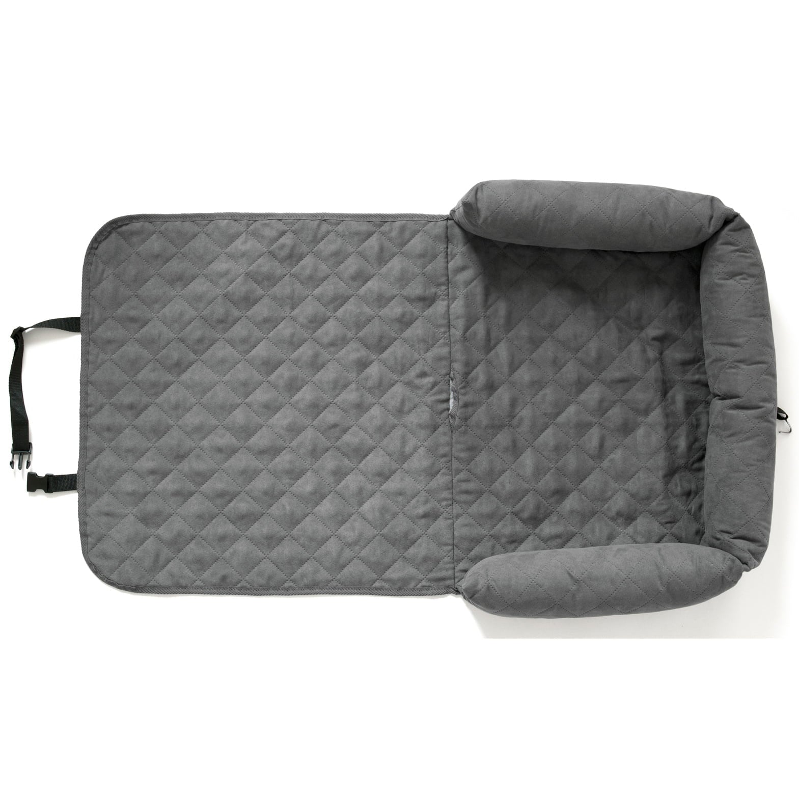 Precious Tails Co-Pilot Bolster Dog Car Seat Cover， Grey， Large， 39