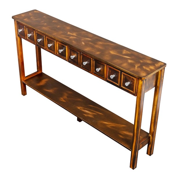 Console Table with Shelf and Different Size Drawers