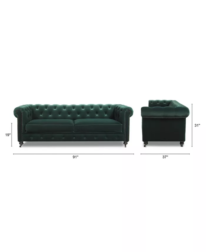 Jennifer Taylor Home Winston 91 Tufted Chesterfield Sofa