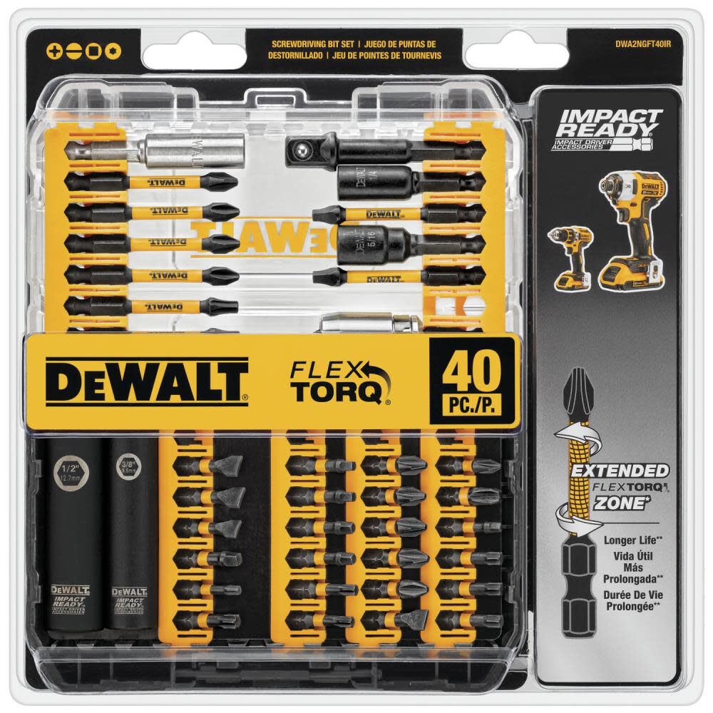 DEWALT FlexTorq Impact Ready 40pc Screwdriving Set DWA2NGFT40IR from DEWALT