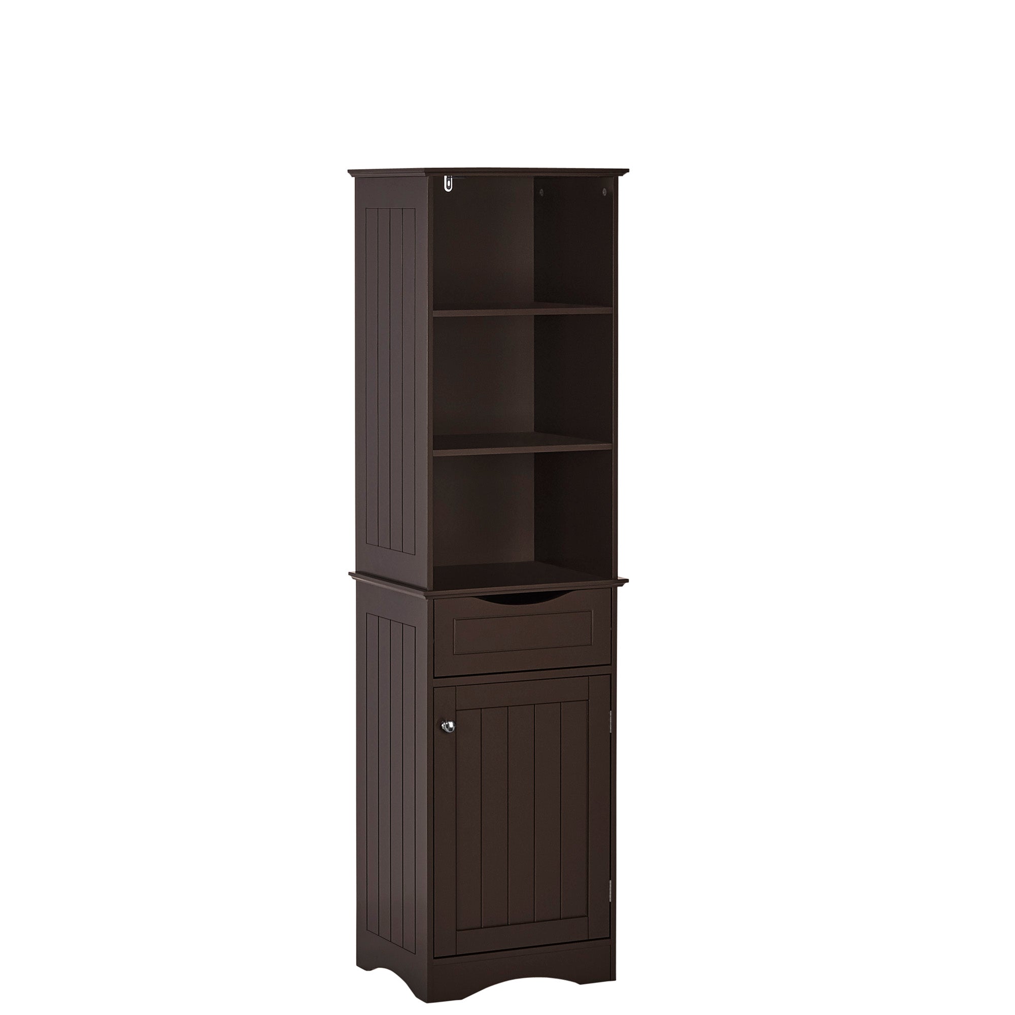 RiverRidge Home Ashland Collection Tall Linen Storage Cabinet for Bathroom Storage